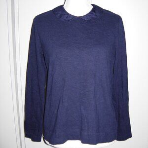 J. Crew Navy Peter Pan Collar Sweater Back Zip M